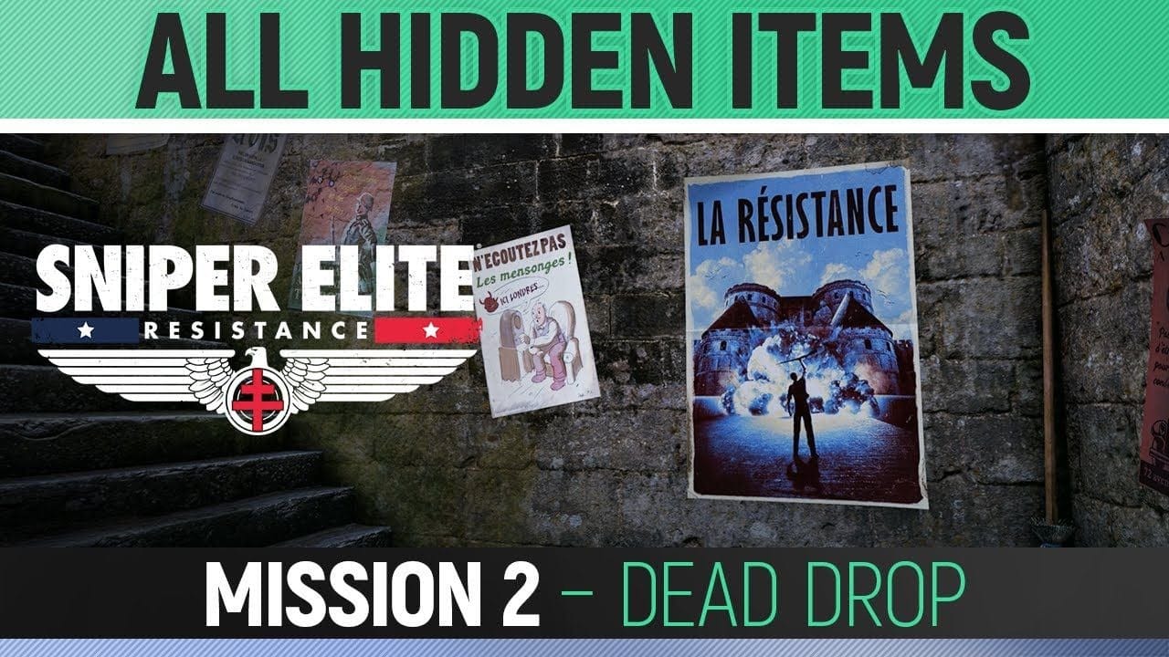 Sniper Elite: Resistance - Mission 2 - All Hidden Item Locations 🏆 Dead Drop