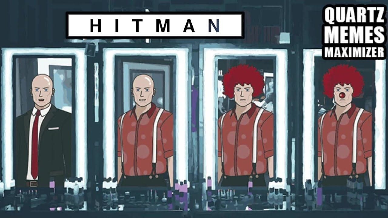 MAKEUP CLOWNS Assassin Silencieux HITMAN Contrat à la une QUARTZ MEMES MAXIMIZER