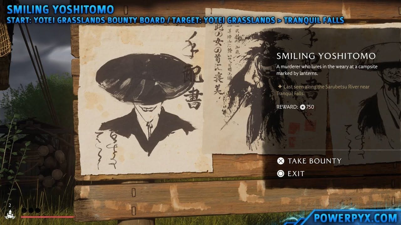 Ghost of Yotei - Smiling Yoshitomo Bounty Location