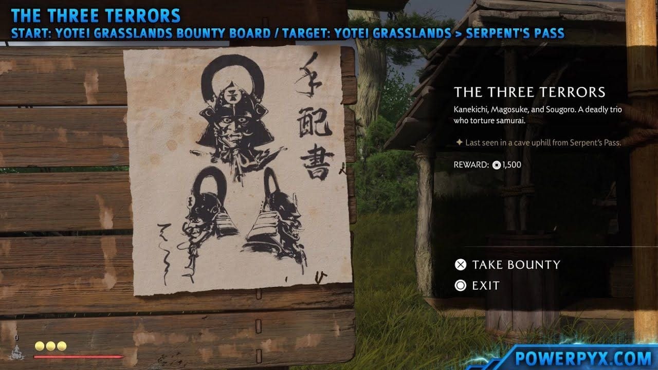 Ghost of Yotei - The Three Terrors Bounty Location