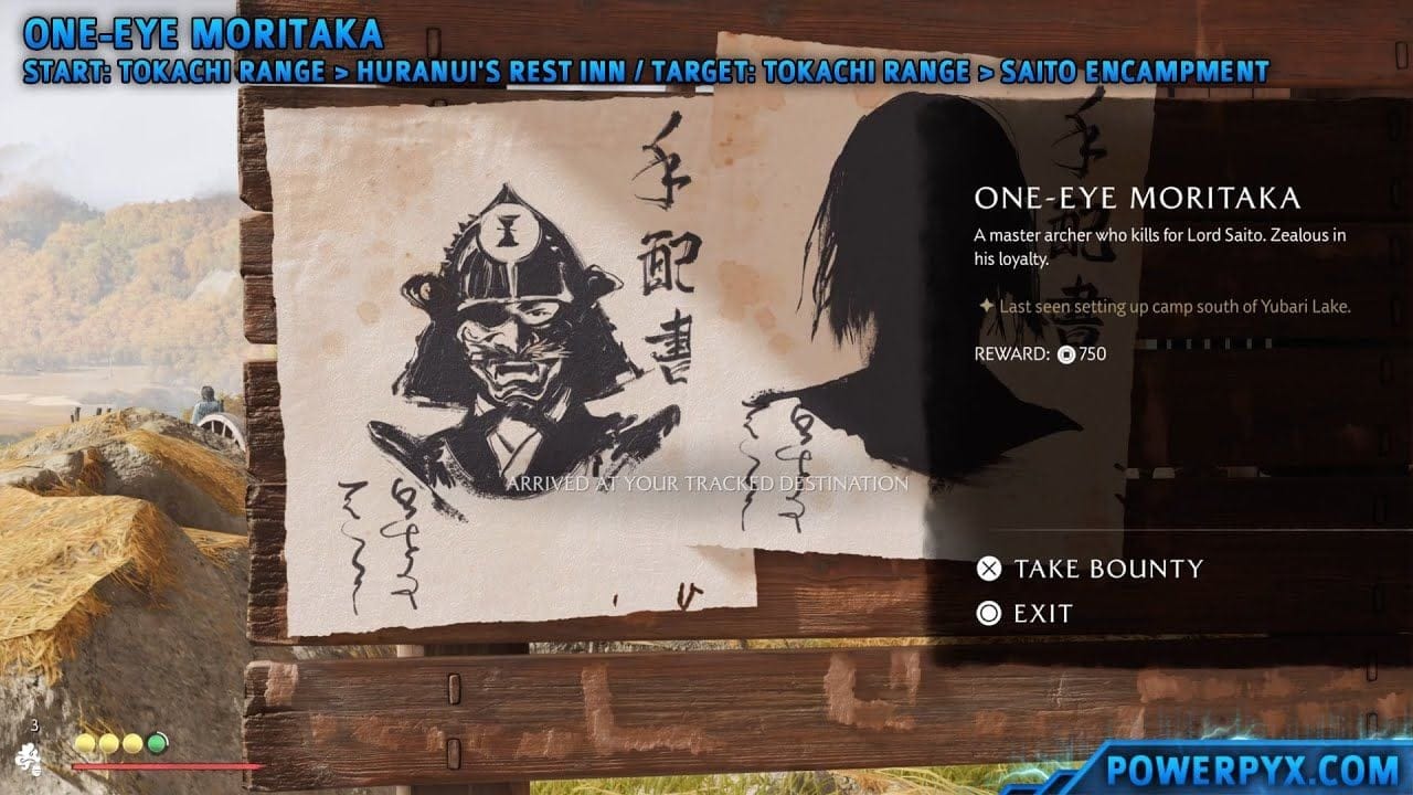 Ghost of Yotei - One-Eye Moritaka Bounty Location