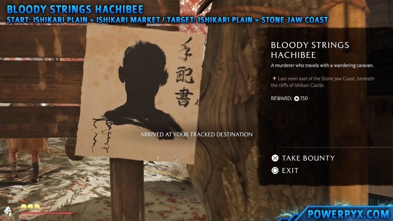 Ghost of Yotei - Bloody Strings Hachibee Bounty Location