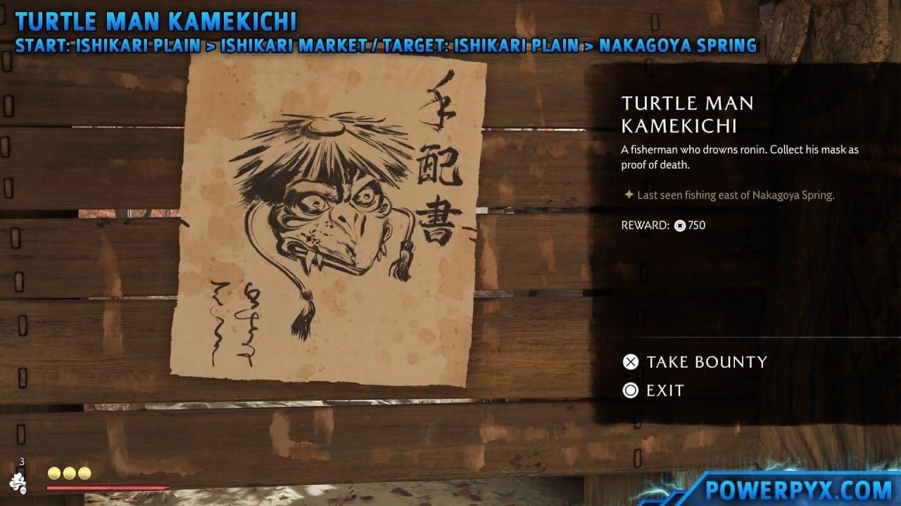 Ghost of Yotei - Turtle Man Kamekichi Bounty Location