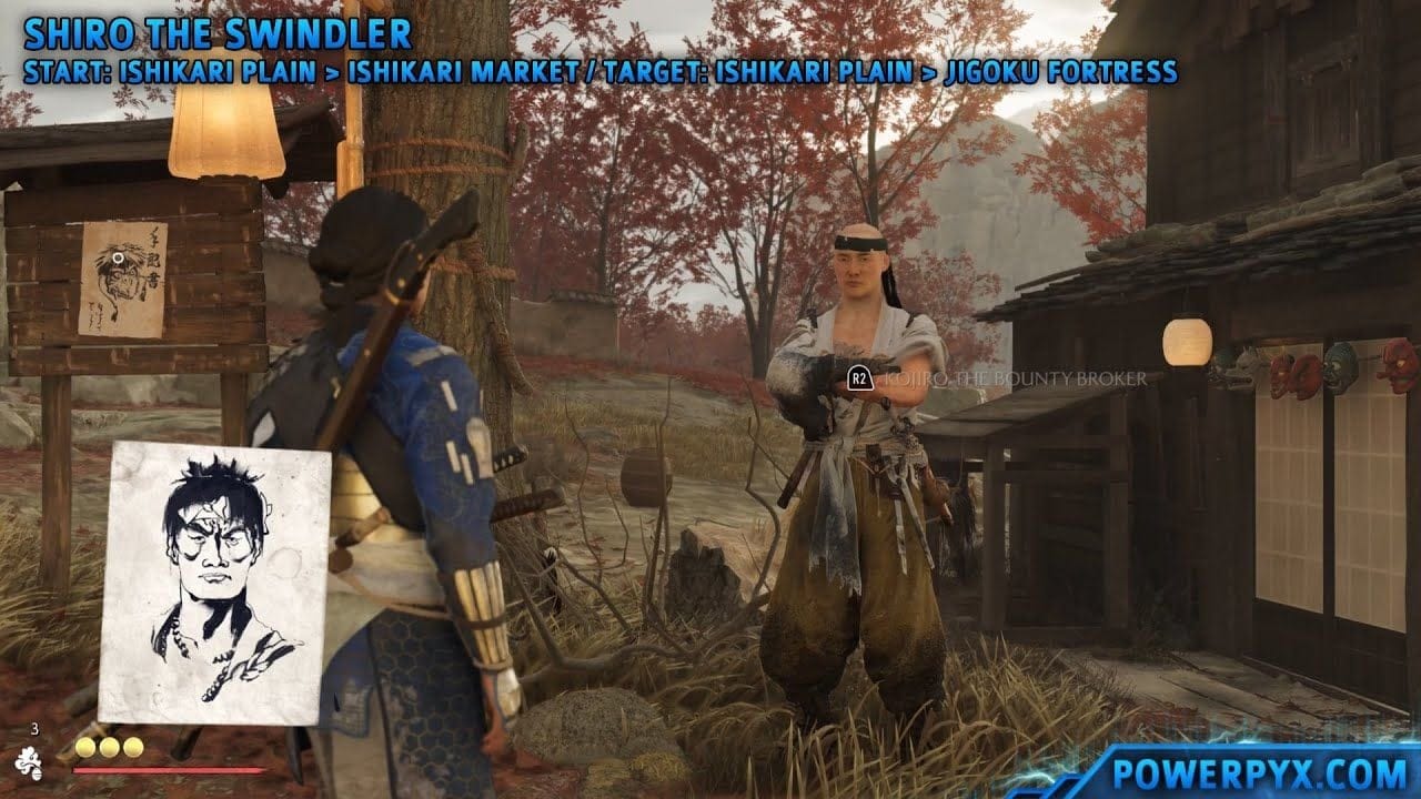 Ghost of Yotei - Shiro the Swindler Bounty Location