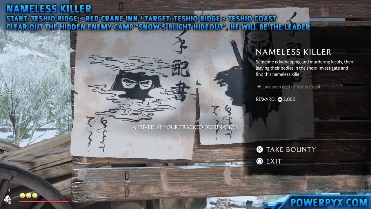 Ghost of Yotei - Nameless Killer Bounty Location
