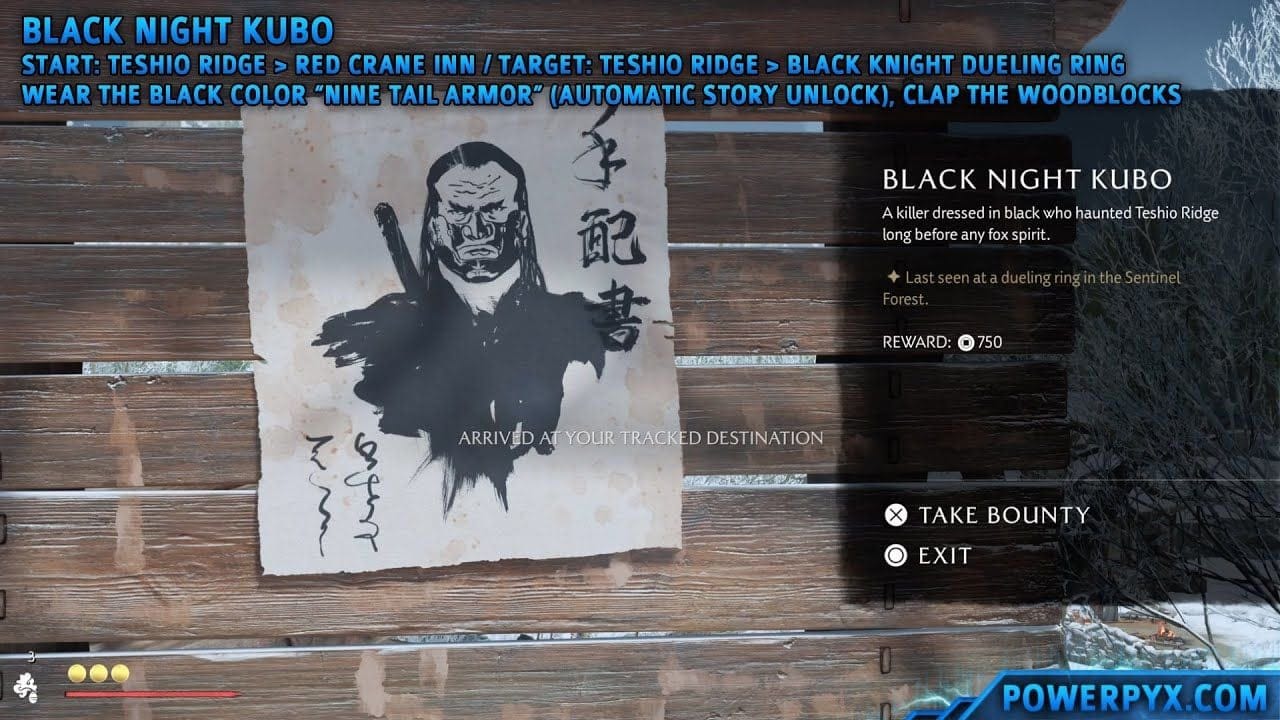 Ghost of Yotei - Black Night Kubo Bounty Location