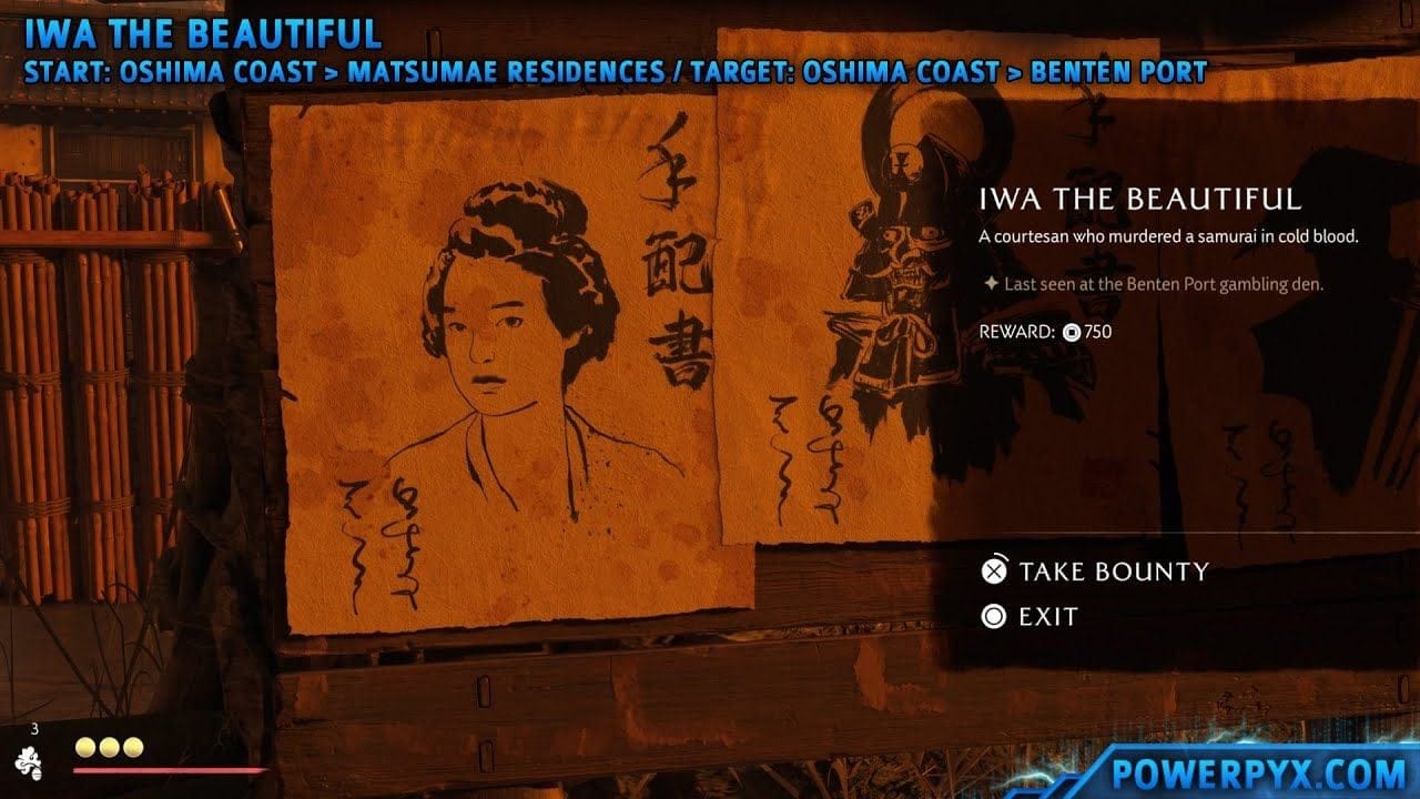 Ghost of Yotei - Iwa the Beautiful Bounty Location