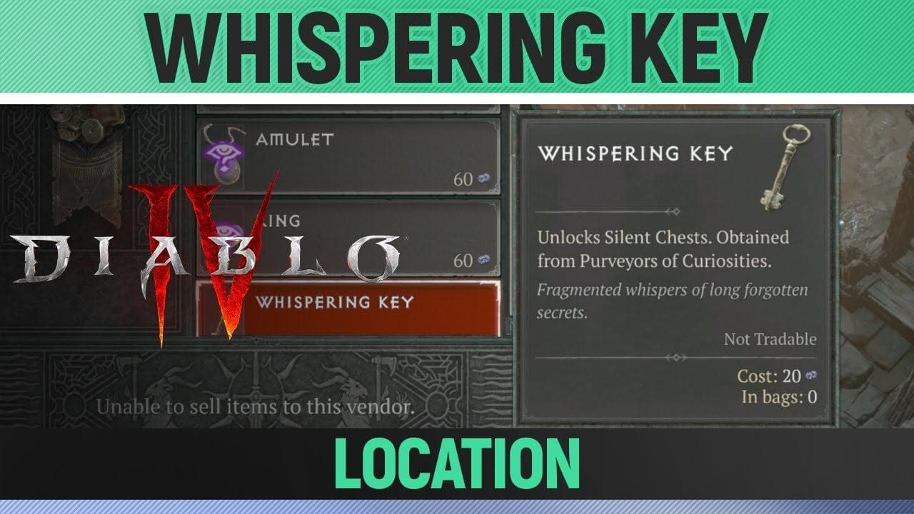Diablo 4 - How to get Whispering Key