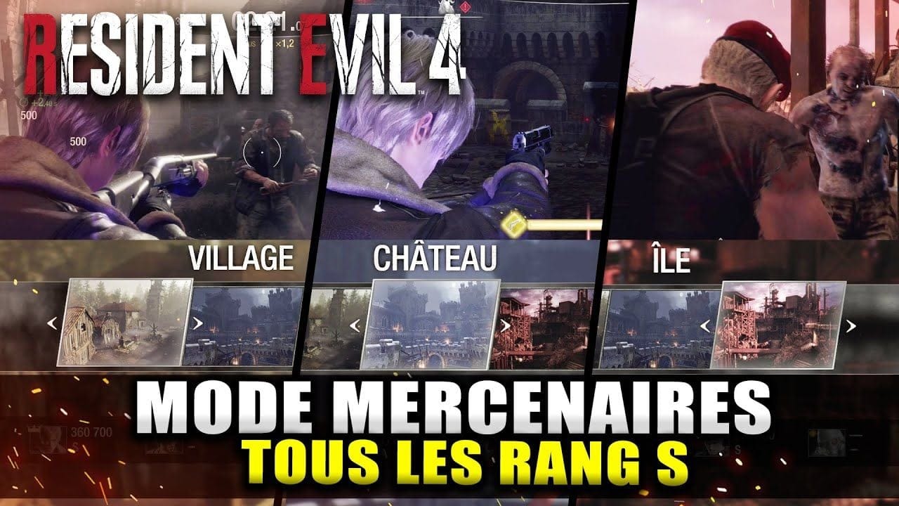 Resident Evil 4 : Mode Mercenaires (Tous les RANG S) Village / Château / Île