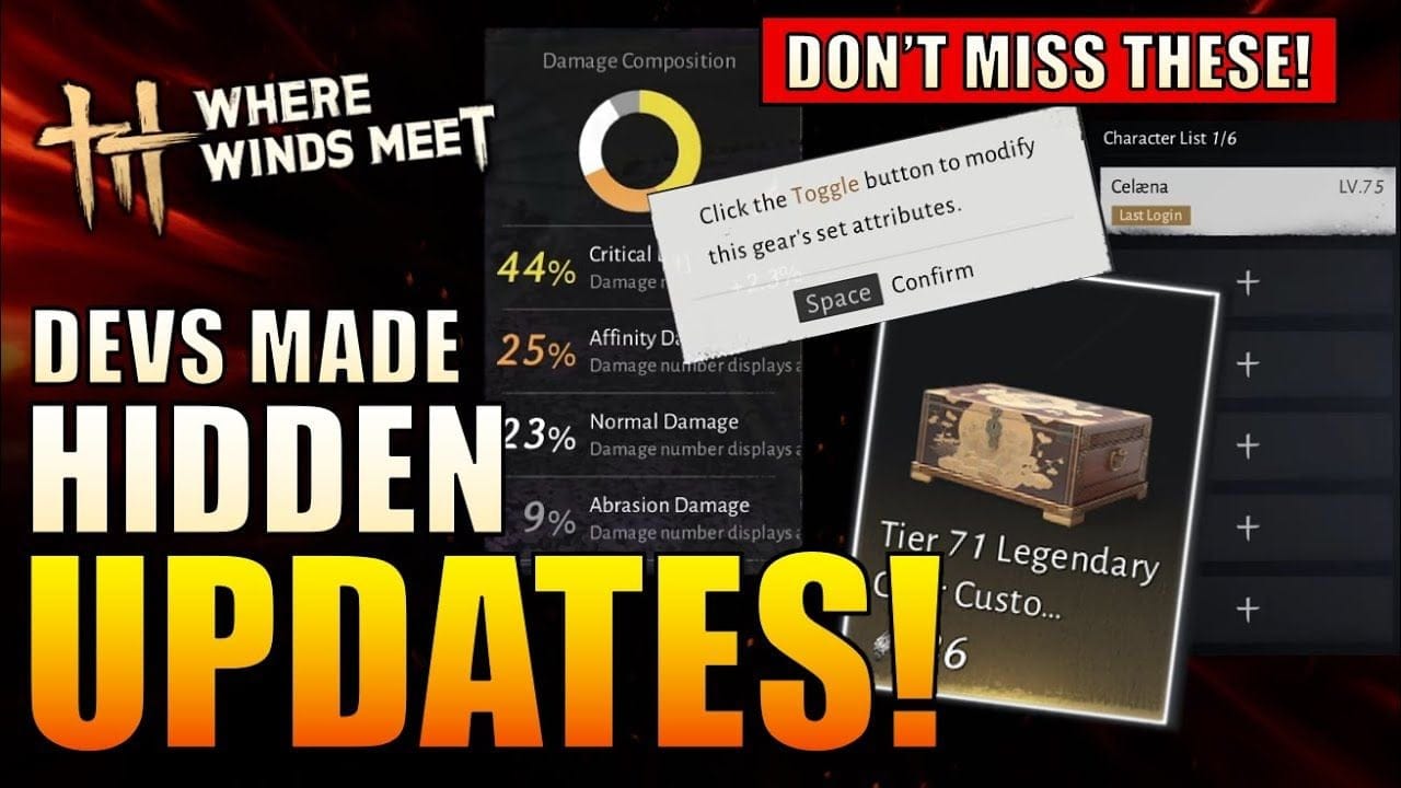 Where Winds Meet - These Hidden Updates are HUGE: Set Swaps, Dps Breakdown, Choice Packs and more...