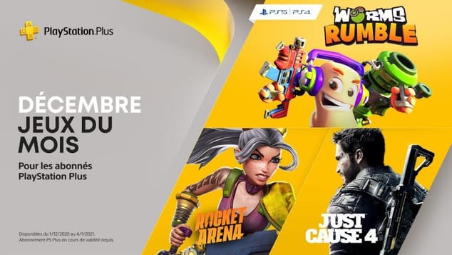 PlayStation Plus | Décembre 2020 | Worms Rumble, Just Cause 4 et Rocket Arena | PS5, PS4