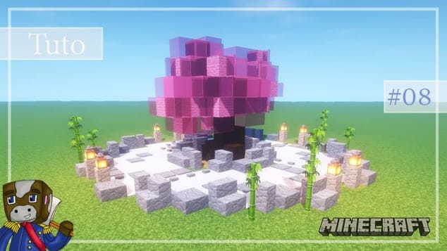 Minecraft - Tuto Construire un Village Japonais de A à Z #08 - Le Jardin Zen