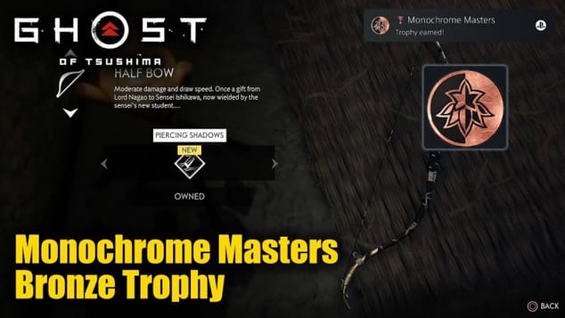 Ghost of Tsushima - Monochrome Masters Trophy Guide (Purchase item Black and White Dye Merchants.)