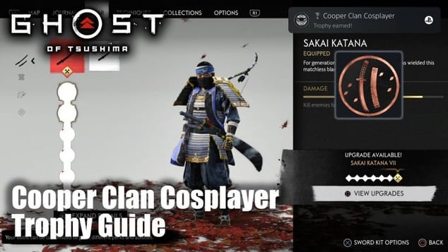 Ghost of Tsushima - Cooper Clan Cosplayer Trophy Guide (Collect 5 gear to dress a legendary thief.)