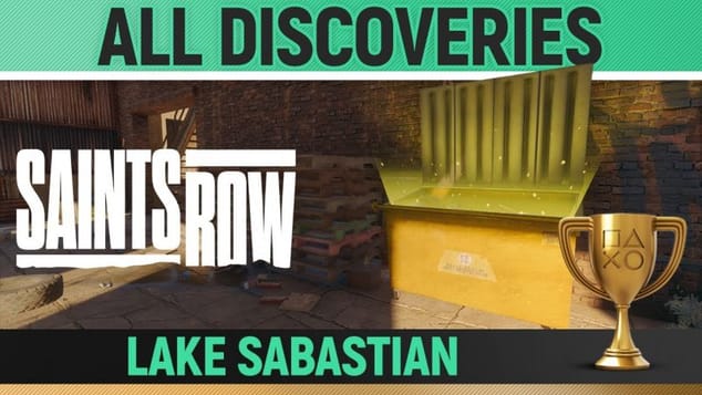 Saints Row - All Discoveries - Lake Sabastian 🏆 Photos, Pallets, Dumpster, History Locations