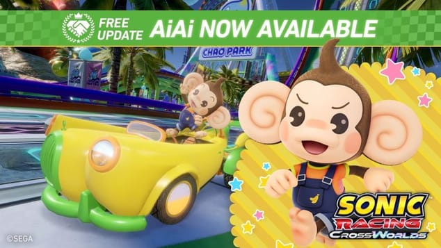 Sonic Racing CrossWorld veut vous donner la banane avec un DLC Super Monkey Ball gratuit, disponible dès maintenant