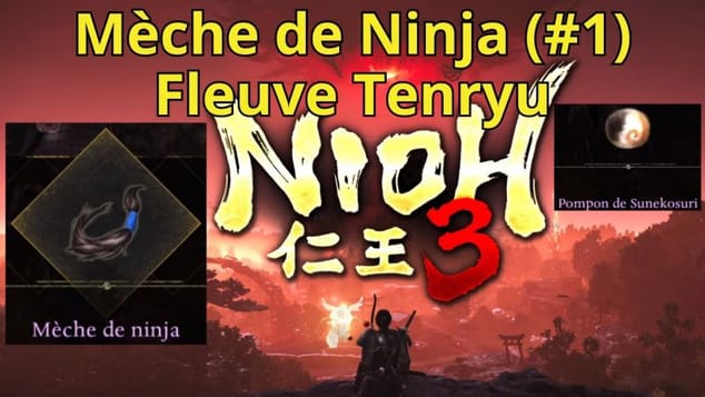 NIOH 3 Trouver une Mèche de Ninja (#1) & Pompon de Sunekosuri. Fleuve Tenryu. #nioh3 #soulslike