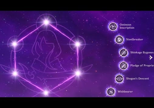 Constellations de Raiden Shogun – Analyse complète (Genshin Impact)