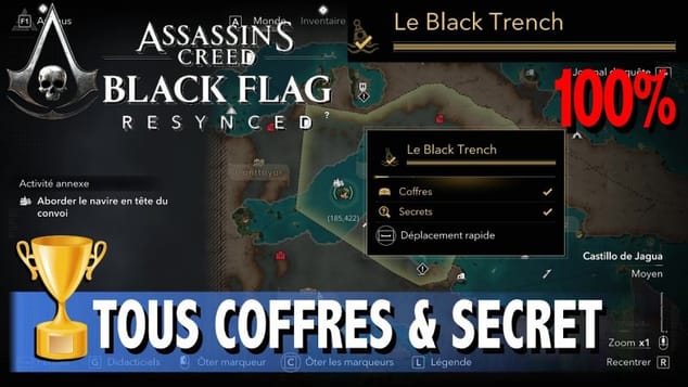 LE BLACK TRENCH - TOUS LES COFFRES ÉPAVE SOUS-MARINE - ASSASSIN'S CREED BLACK FLAG RESYNCED