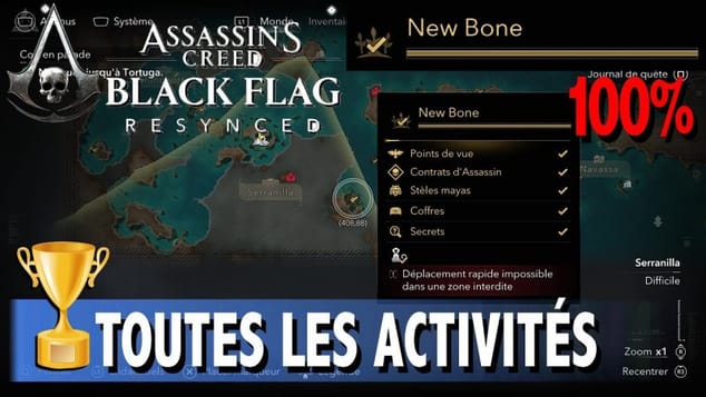 NEW BONE - TOUS LES COLLECTIBLES / ACTIVITÉS - ASSASSIN'S CREED BLACK FLAG RESYNCED