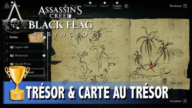 MARIGUANA ISLAND CARTE AU TRÉSOR - OÙ TROUVER LE TRÉSOR - ASSASSIN'S CREED BLACK FLAG RESYNCED