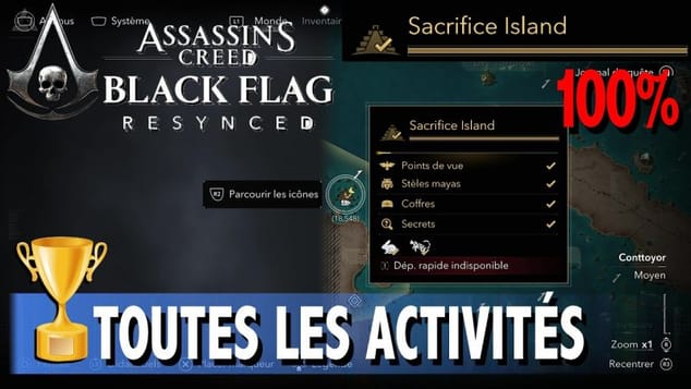 SACRIFICE ISLAND - TOUS LES COLLECTIBLES / ACTIVITÉS - ASSASSIN'S CREED BLACK FLAG RESYNCED