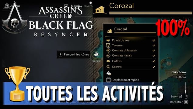 COROZAL - TOUS LES COLLECTIBLES / ACTIVITÉS - ASSASSIN'S CREED BLACK FLAG RESYNCED