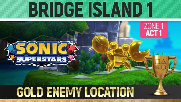 Sonic Superstars - Gold Enemy Location - Bridge Island Act 1