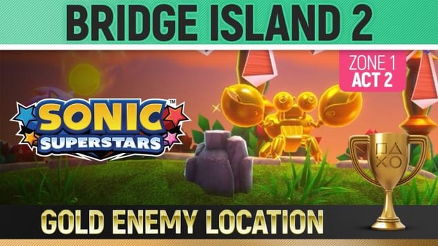Sonic Superstars - Gold Enemy Location - Bridge Island Act 2