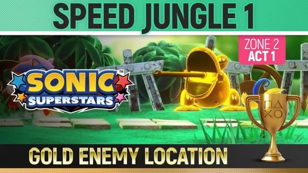Sonic Superstars - Gold Enemy Location - Speed Jungle Act 1