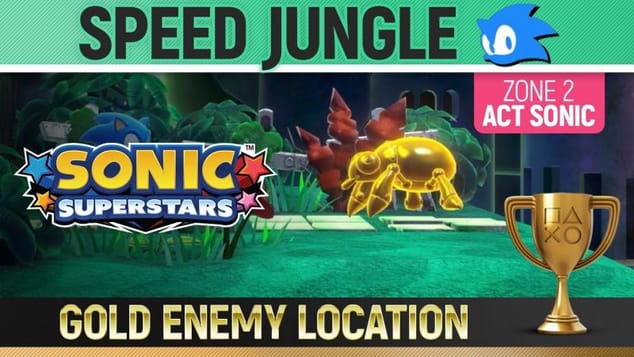 Sonic Superstars - Gold Enemy Location - Speed Jungle Act Sonic
