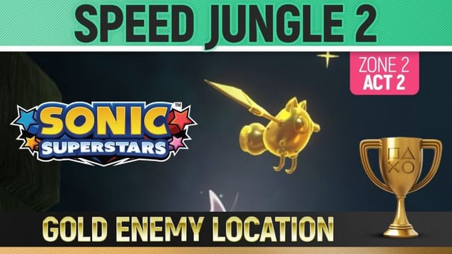 Sonic Superstars - Gold Enemy Location - Speed Jungle Act 2