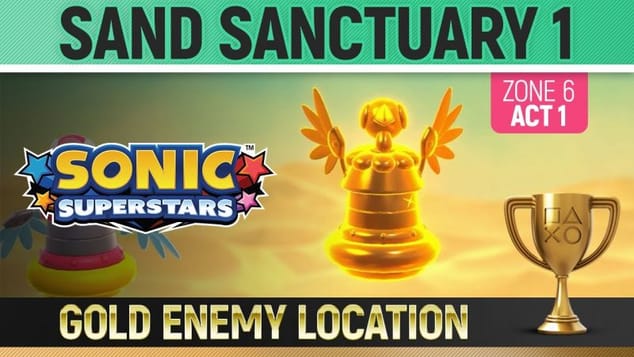 Sonic Superstars - Gold Enemy Location - Sand Sanctuary Act 1