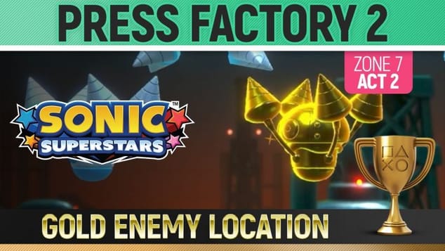 Sonic Superstars - Gold Enemy Location - Press Factory Act 2